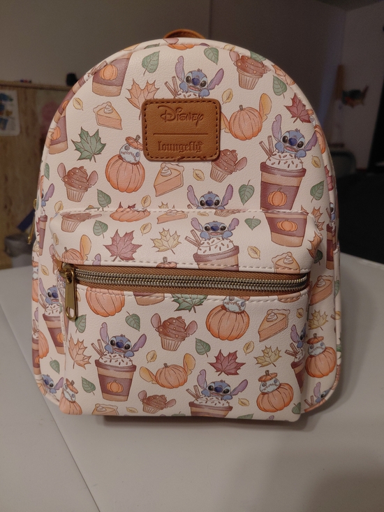 Loungefly Handbags - Loungefly Disney Stitch Autumn Pumpkin Mini Backpack - Peach, Orange, Brown